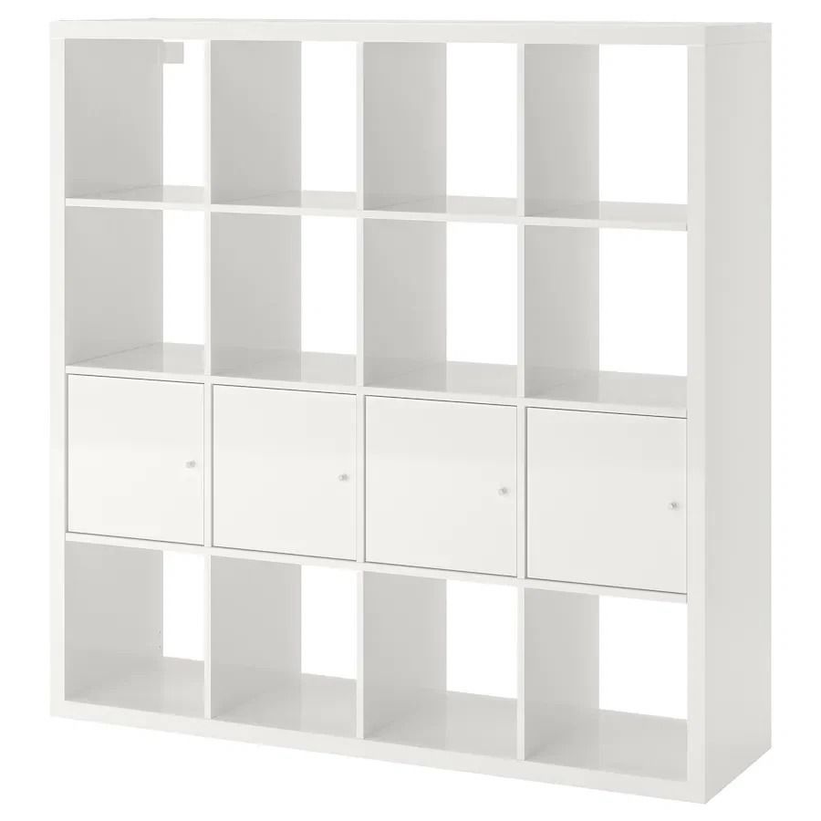 KALLAX 4x4, HIGH GLOSS white, 147x147cm