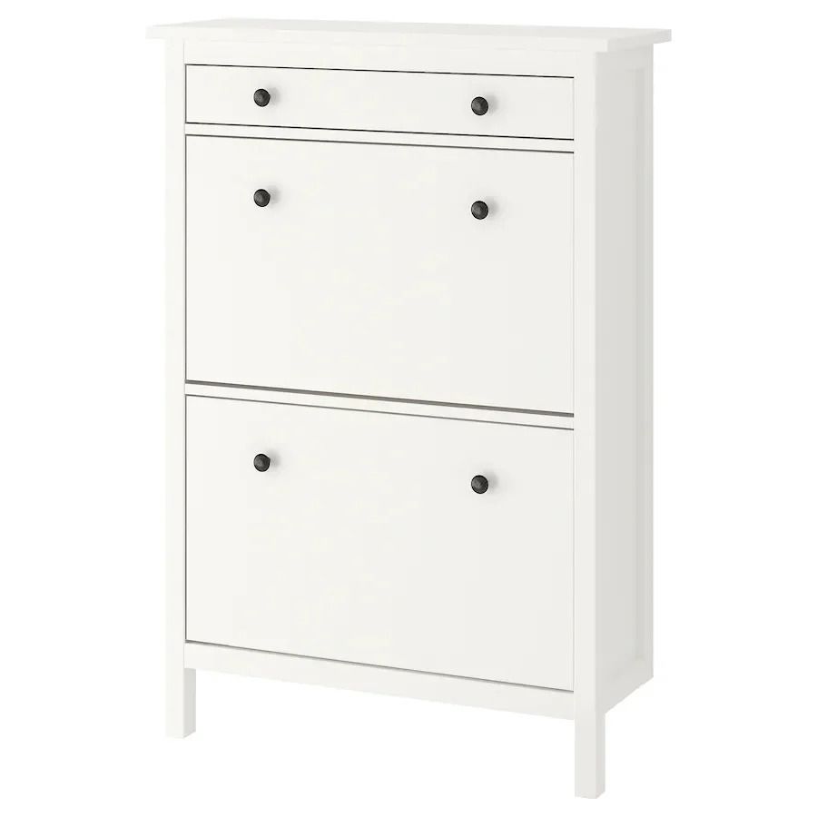 HEMNES Shoe cabinet with 2 compartments, 89x30x127cm, White