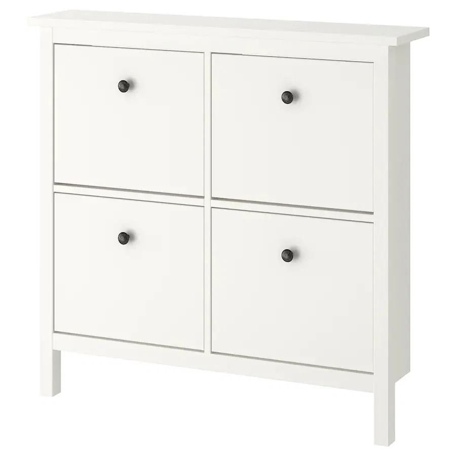 HEMNES Shoe cabinet with 4 compartments, 107x22x101cm, White