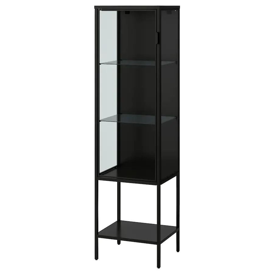 RUDSTA Glass-door cabinet, 42x37x155cm, Anthracite