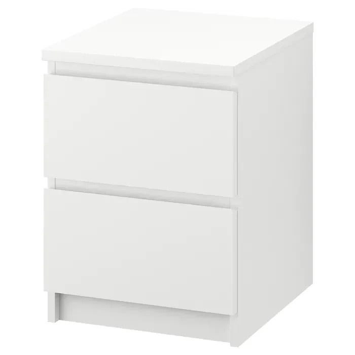 MALM chest of 2 drawers/bedside table, White