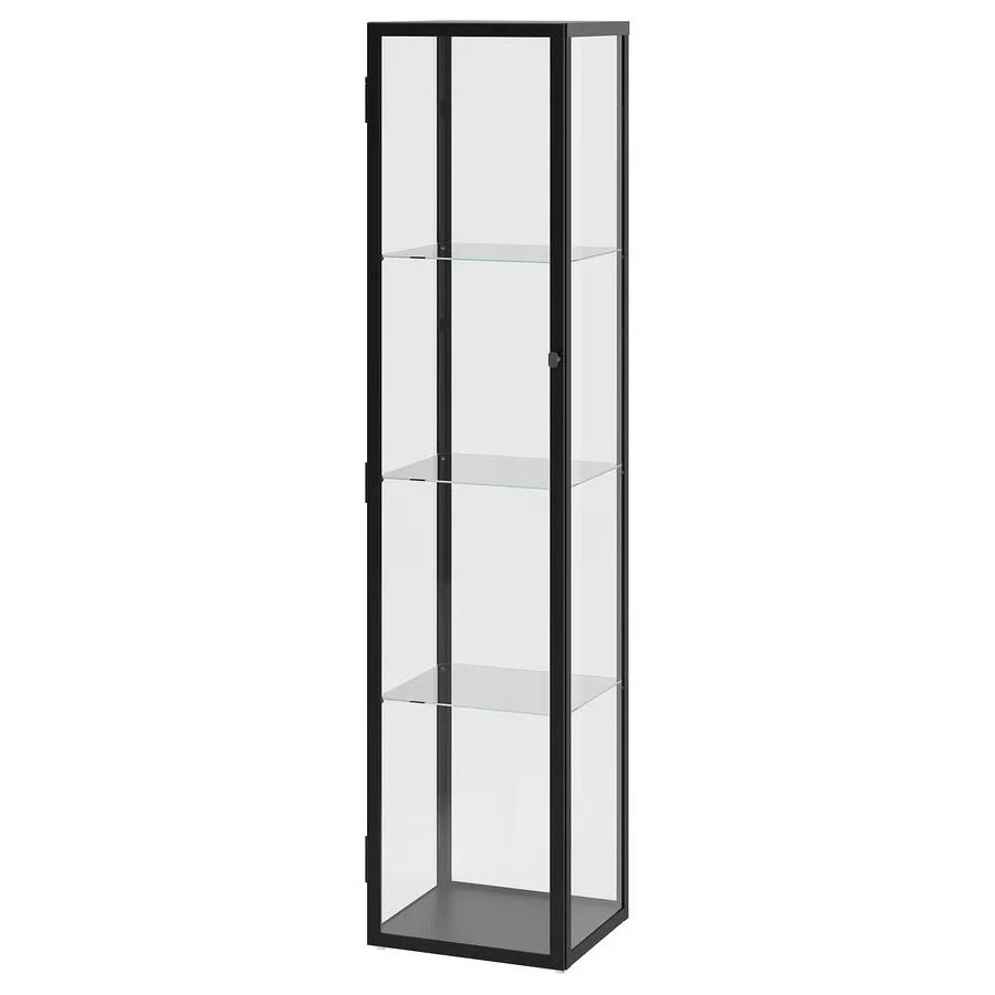 BLALIDEN Glass-door cabinet, Black, 35x32x151cm