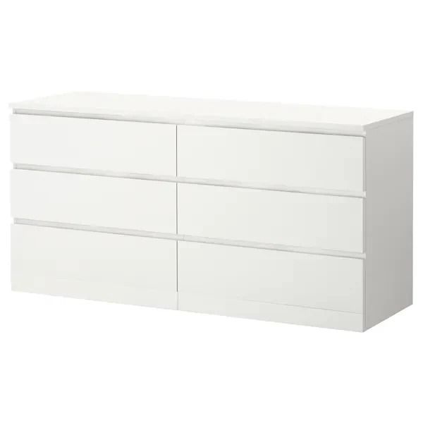 MALM Chest of 6 drawers, 160X78cm, White