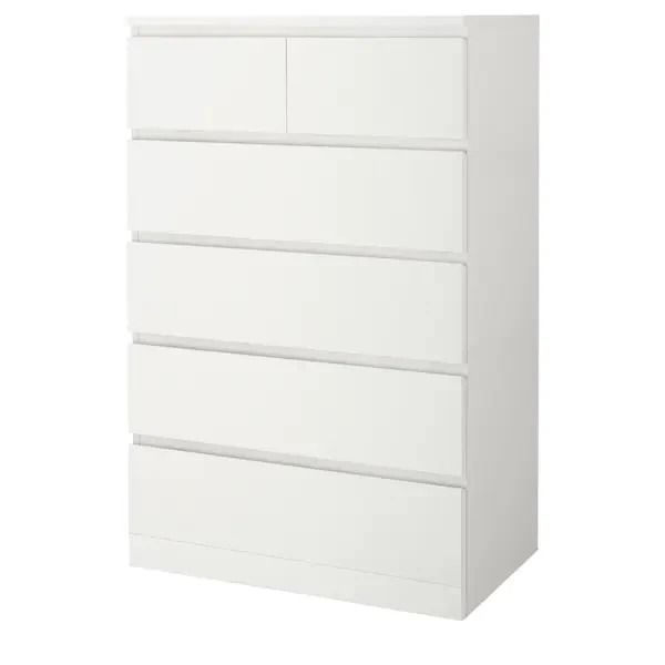 MALM Chest of 6 drawers, 80X123cm Tall, White