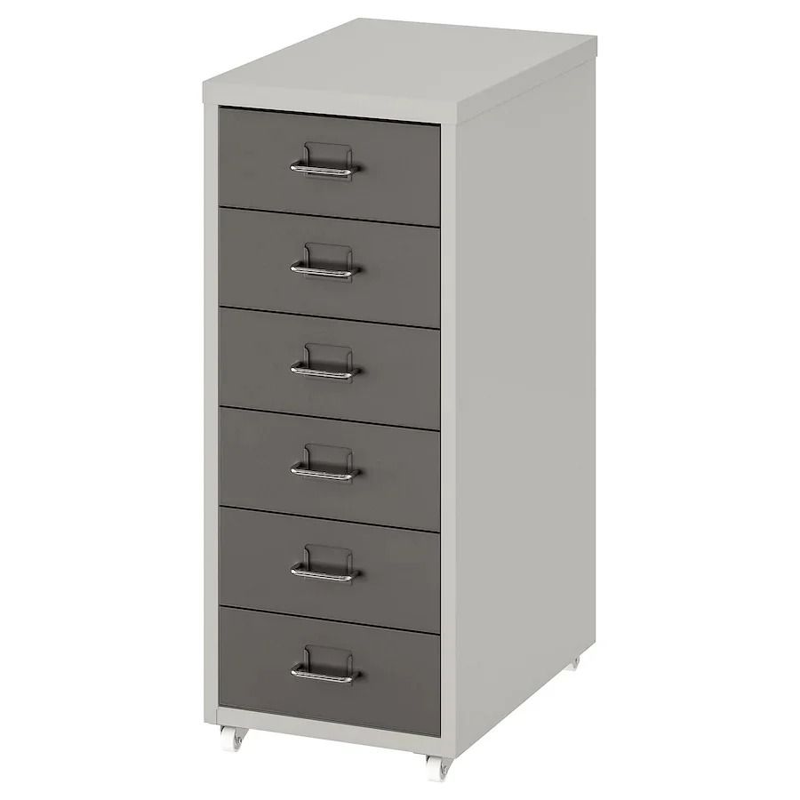 HELMER Drawer unit on castors, Dark grey/light grey, 28x69cm