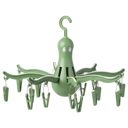 PRESSA Hanging dryer 16 clothes pegs, Green