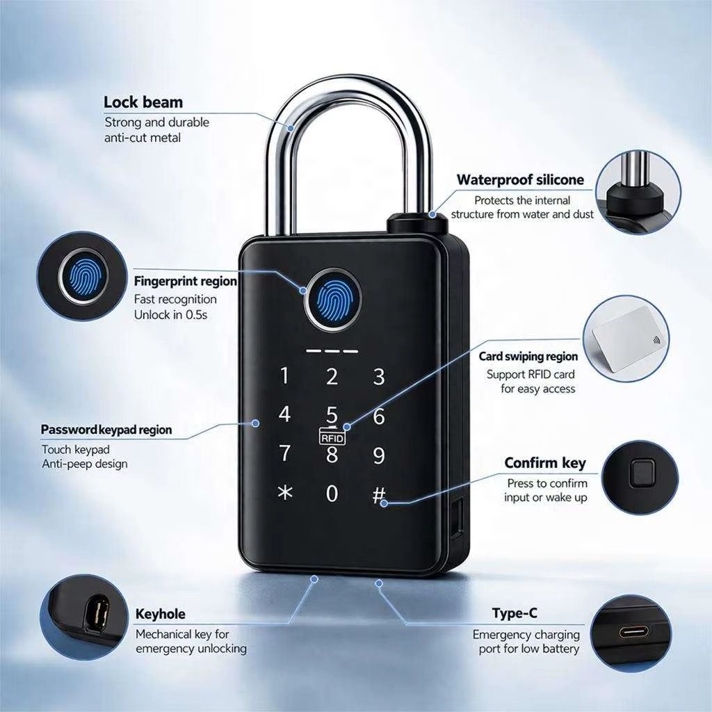 Waterproof Smart Fingerprint Lock | 5-in-1 Security Solution