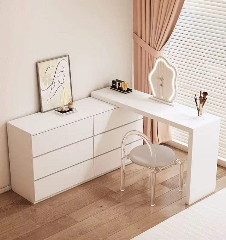 Modern Vanity Desk Set with Adjustable Storage Cabinet (does not include the chair)