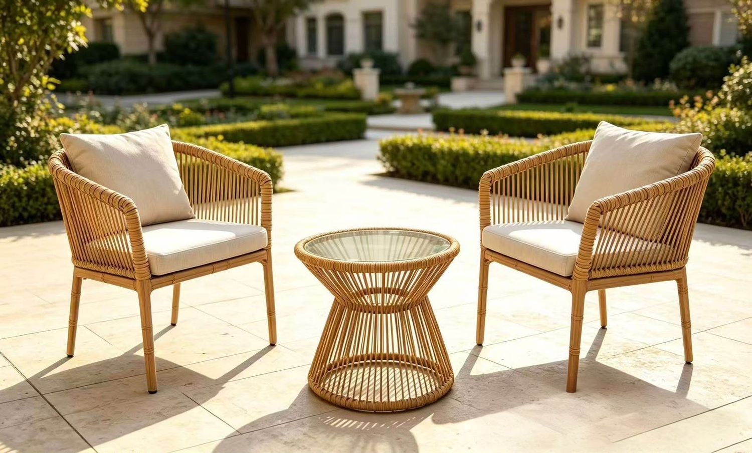 3-Piece Outdoor Wicker Bistro Set