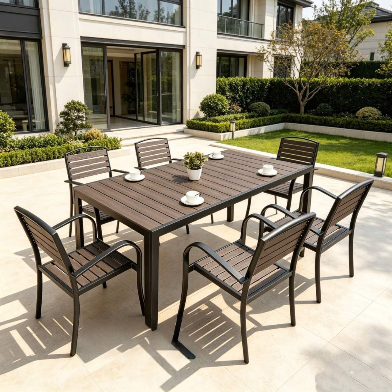 Modern 7-Piece Polywood Outdoor Dining Set