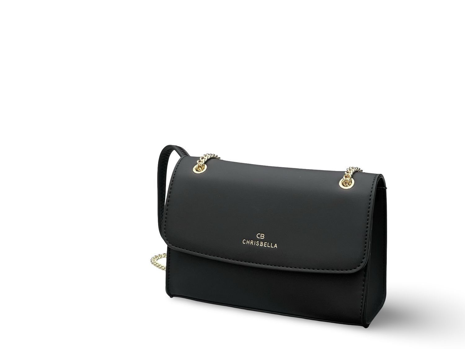 CHRISBELLA Luxe Chain Black Crossbody Handbag