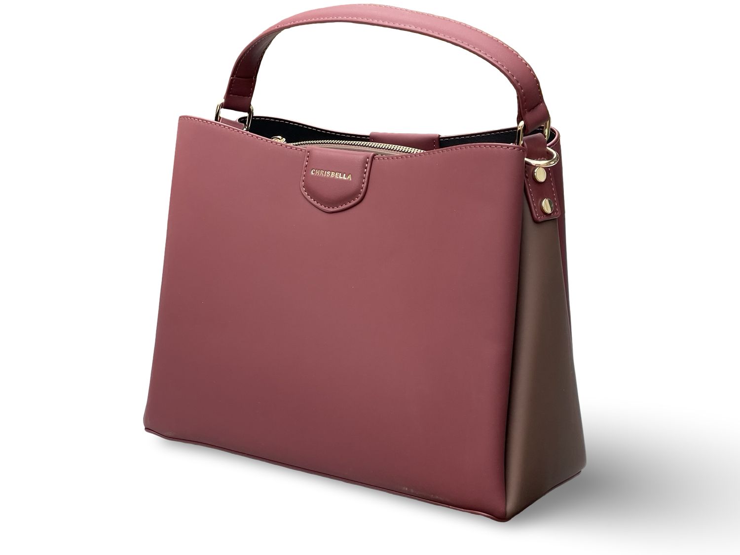 The Élan CHRISBELLA Signature Structured Burgundy Tote Bag