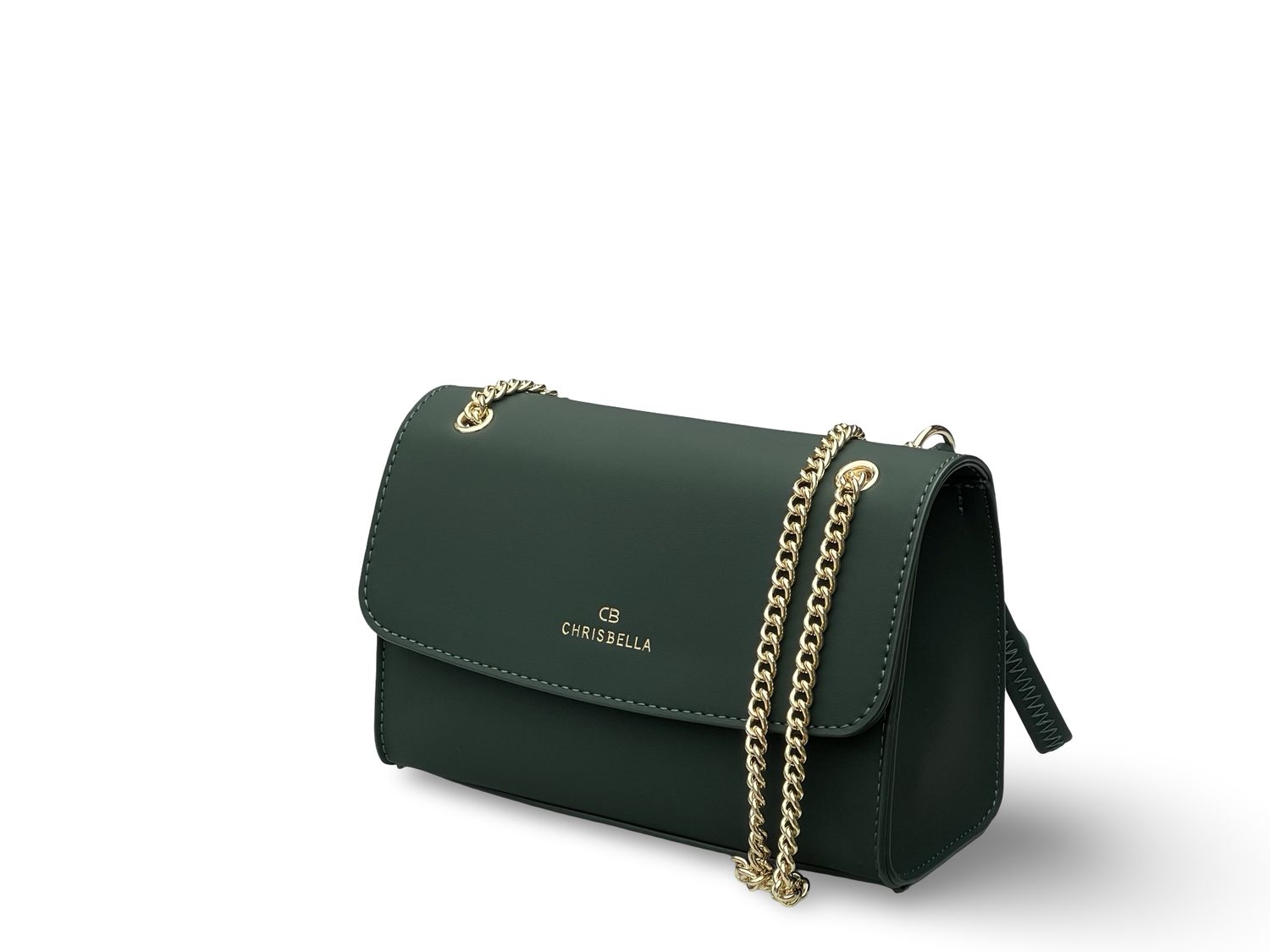 CHRISBELLA Luxe Chain Emerald Green Crossbody Handbag