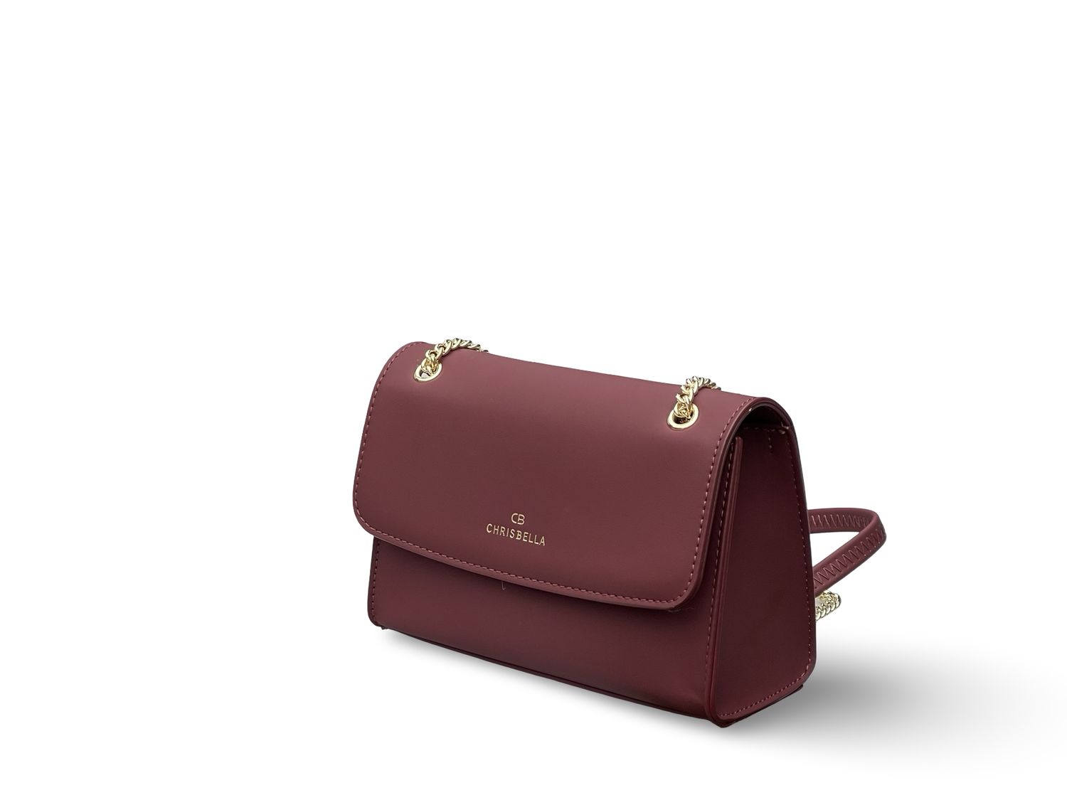 CHRISBELLA Luxe Chain Burgundy Crossbody Handbag