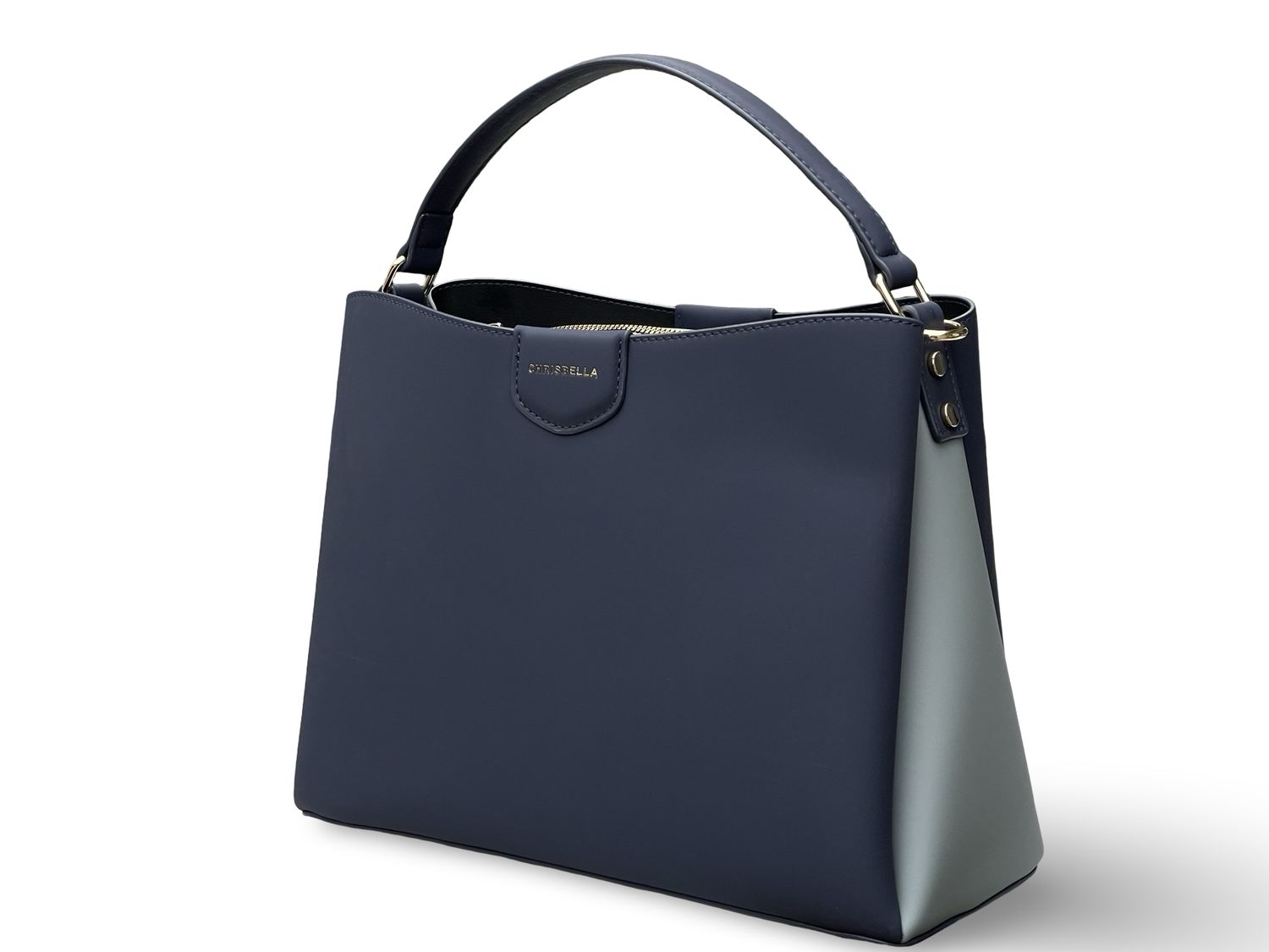 The Élan CHRISBELLA Signature Structured Blue Tote Bag