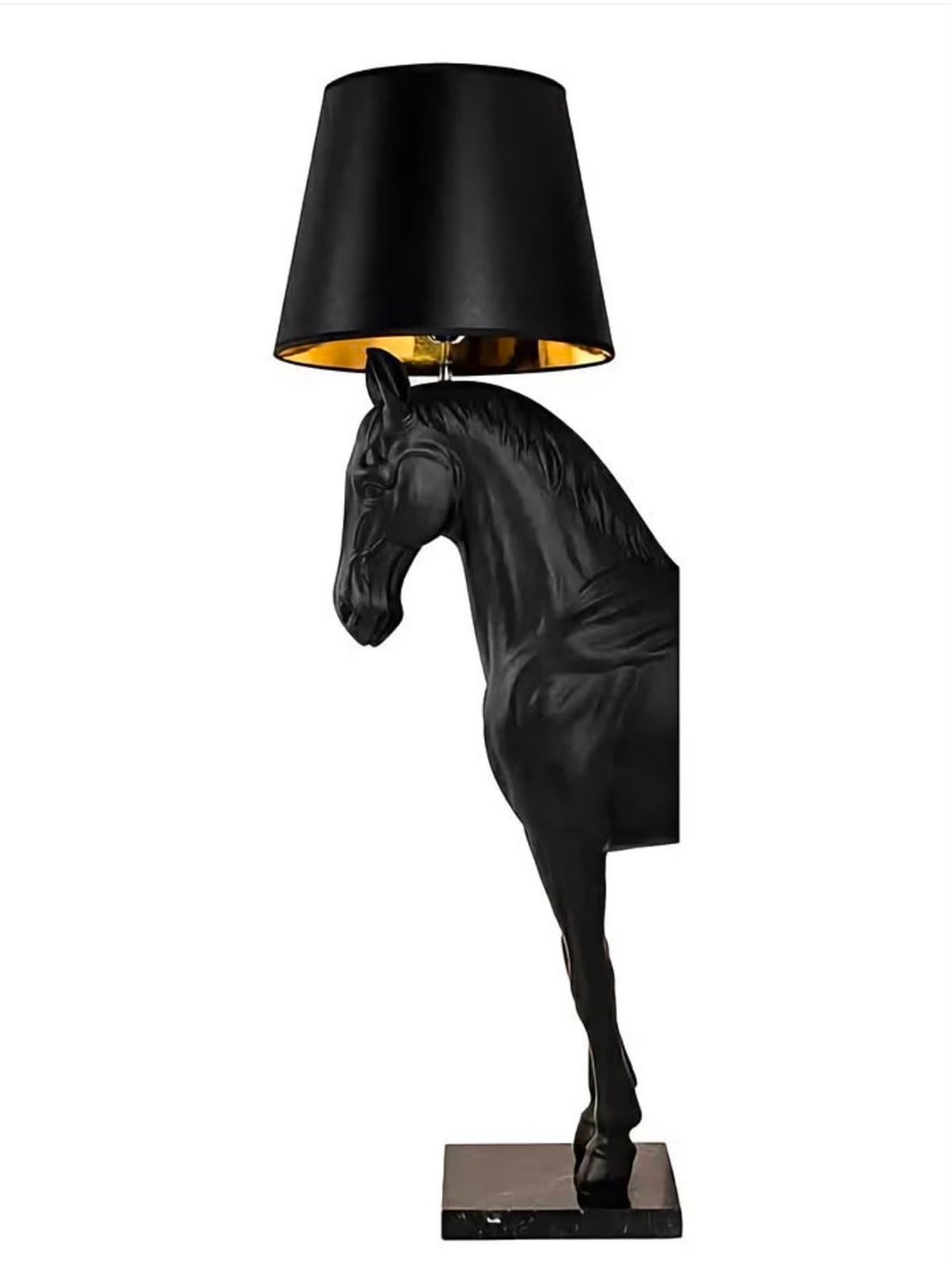 Modern Black Horse Sculpture Table Lamp