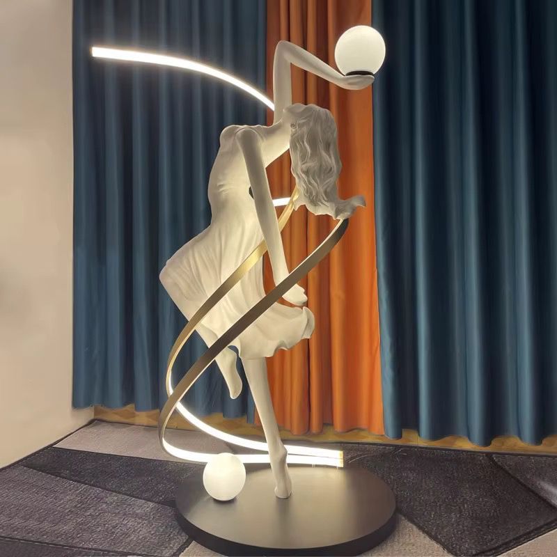 Modern Sculptural Dancing Lady Floor Lamp