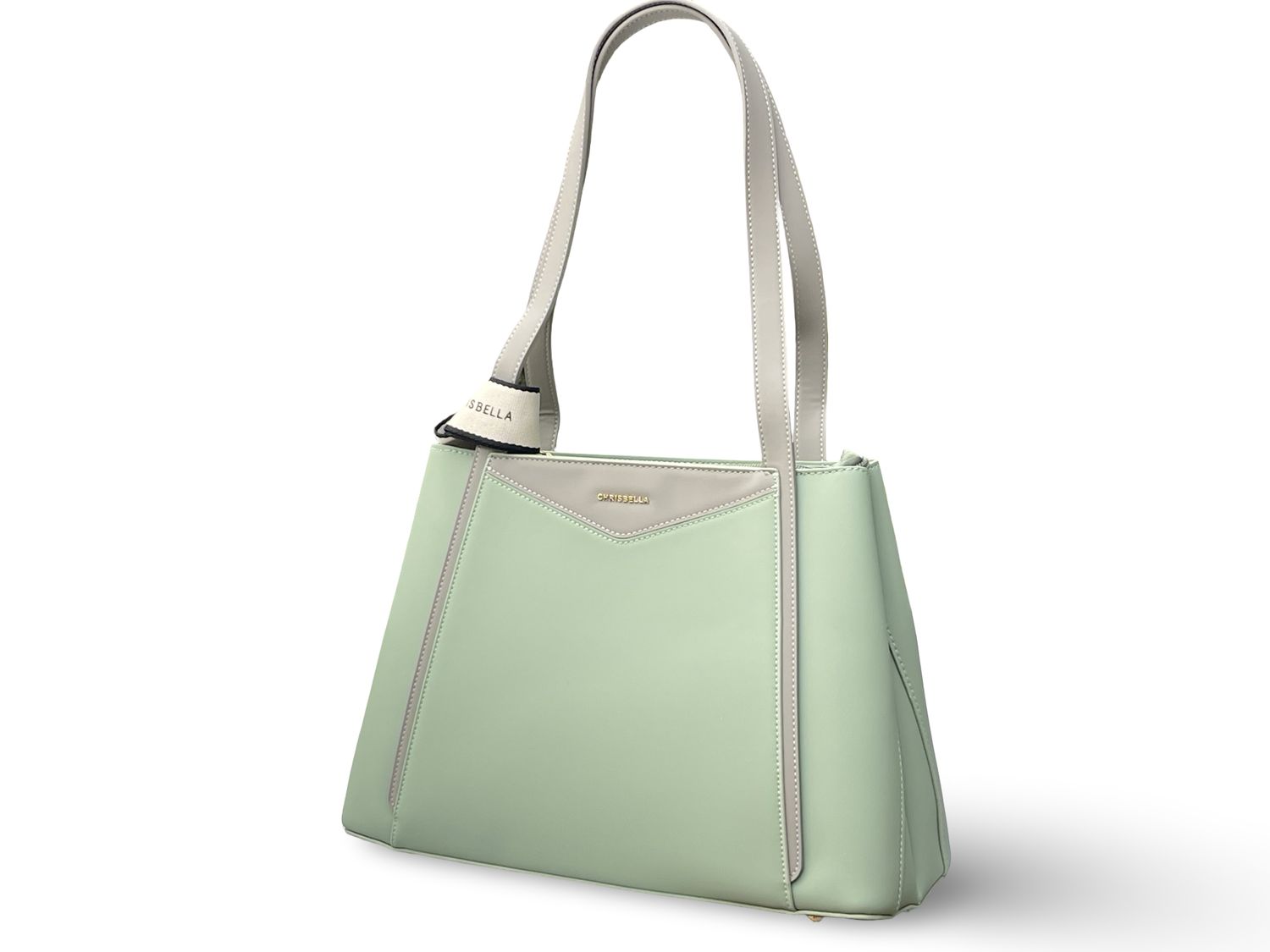 Chrisbella Structured Sage Green Shoulder Bag