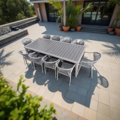AnnaFelix 1000001000261 Metal Table &amp; Chair Set  (Finish Colour - Gunsmoke Grey, Pre-Assembled)