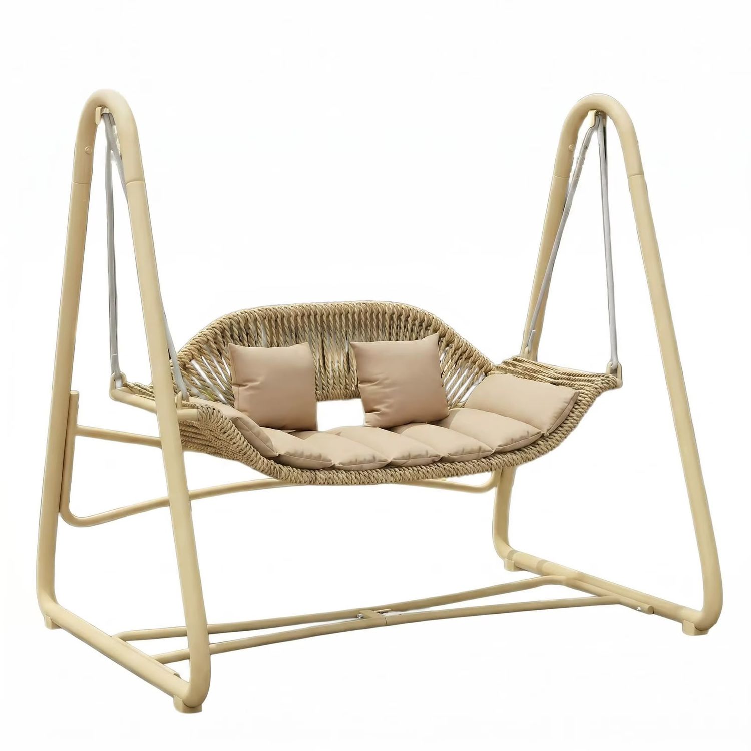 CozyRope 2-Seater Swing Chair- Beige