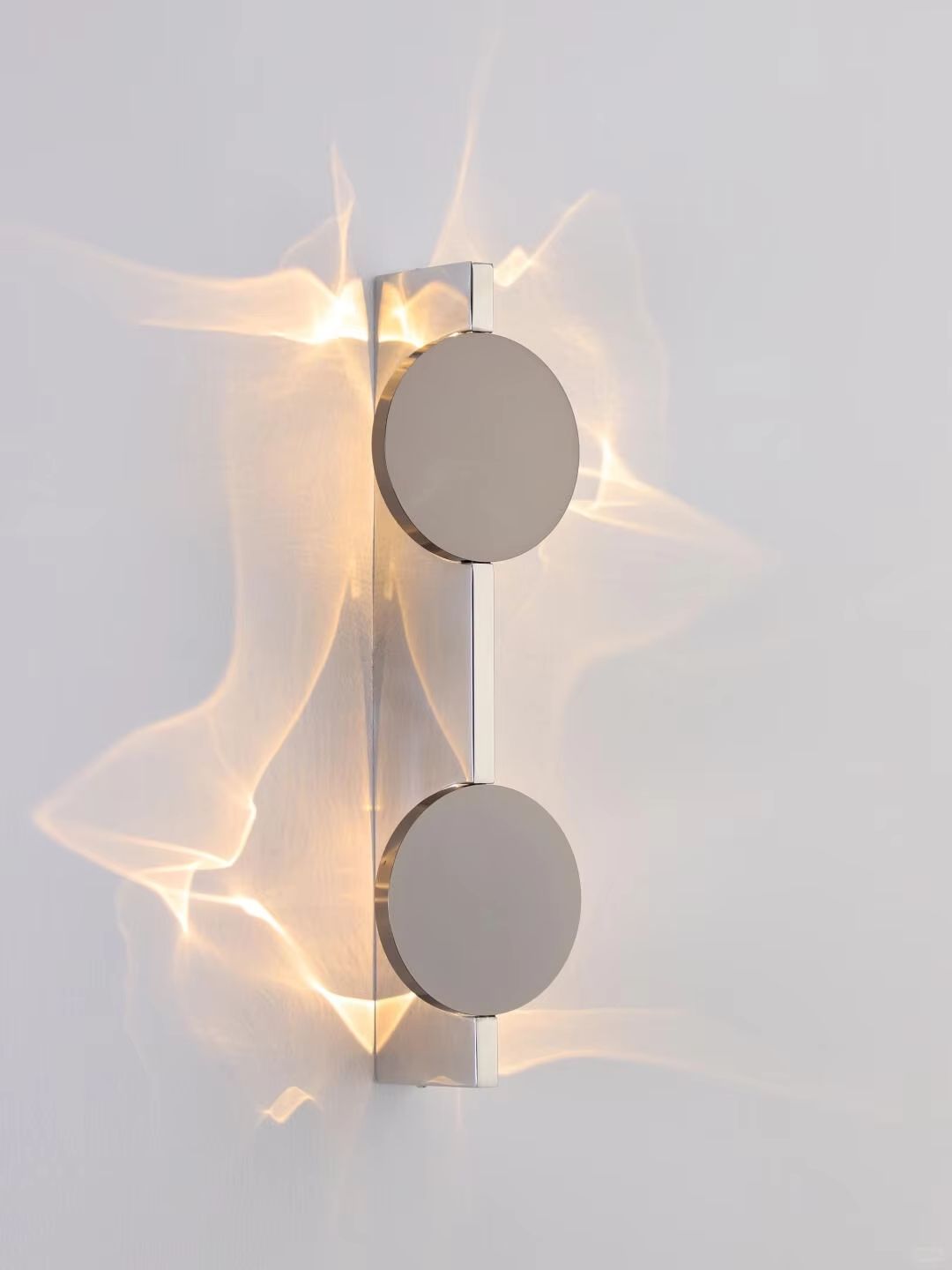 Modern Double Round LED Wall Sconce Light – Beige Finish