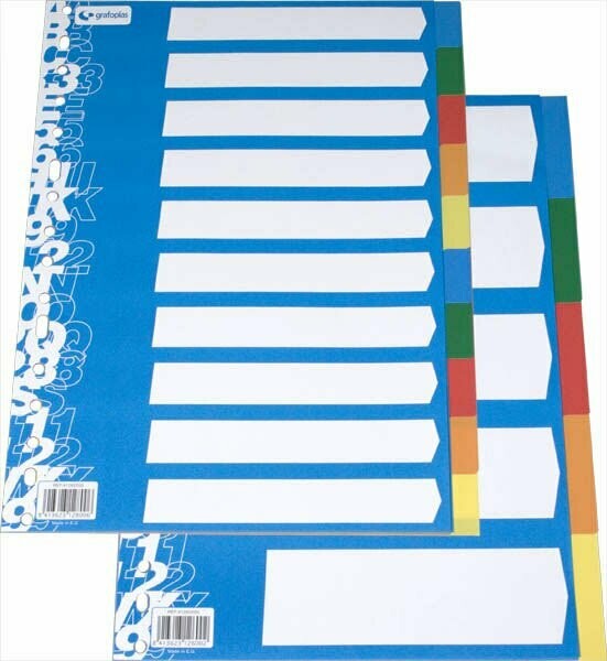 Juego de separadores - Tamaño folio A4