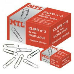 Clips niquelados - Caja Tamaño 26 mm