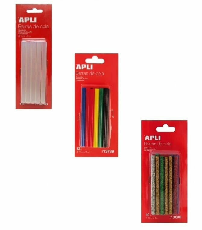 Barra de pegamento - Silicona - Pack de 10 unidades - De  7 mm - Colores