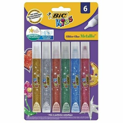 Bic Kids - Pegamento con purpurina - Colores metalicos