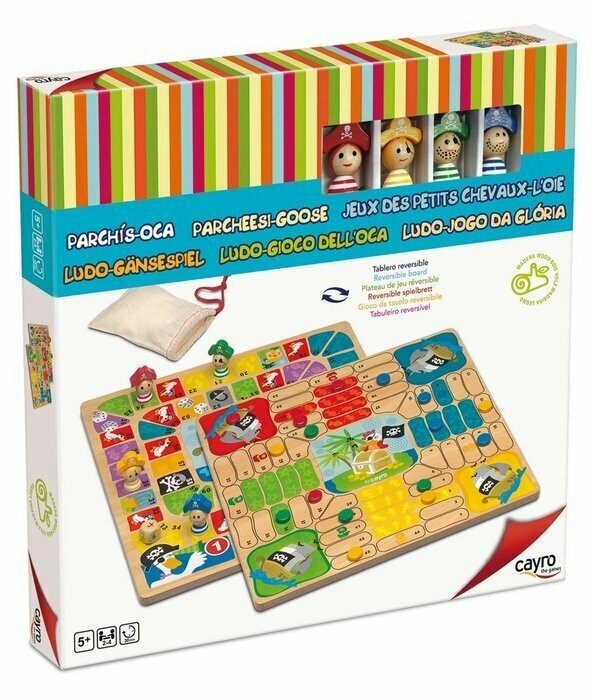 Tablero Madera Parchis Oca Infantil - Con accesorios
