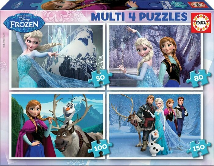 Puzzle -  Multi 4 - Frozen - 50-80-100-150