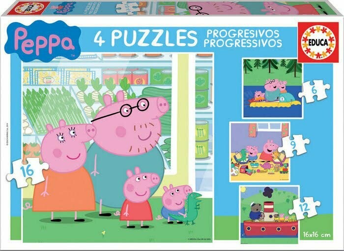 Peppa Pig - 4 Puzzles Progresivos