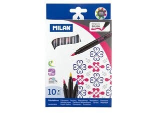 Rotulador MILAN punta pincel - 10 colores