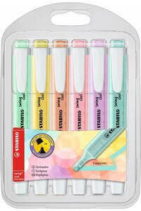 Stabilo - 6 marcadores fluorescentes - Swing Pastel