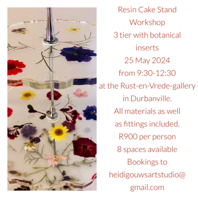 RESIN 3 TIER BOTANICAL CAKE STAND WORKSHOP 25 MAY 2024