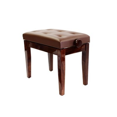 Prima Adjustable Piano Stool - Polished Walnut