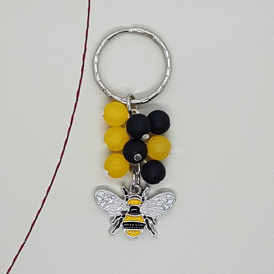 Bumble bee Beaded keyring