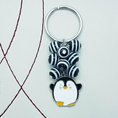 Penguin Beaded Keyring