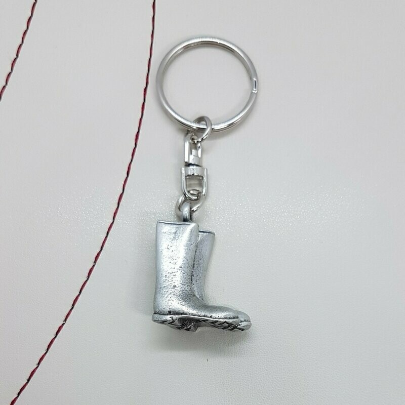 Welly Boot Gardening Pewter Keyring