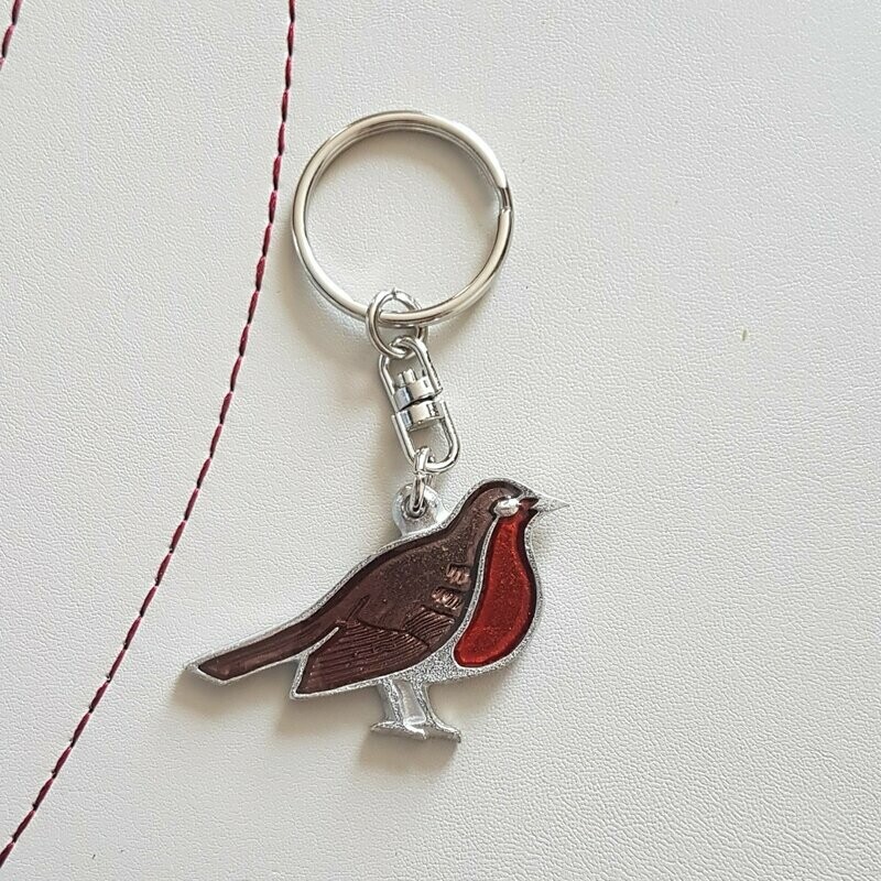Robin Pewter Keyring