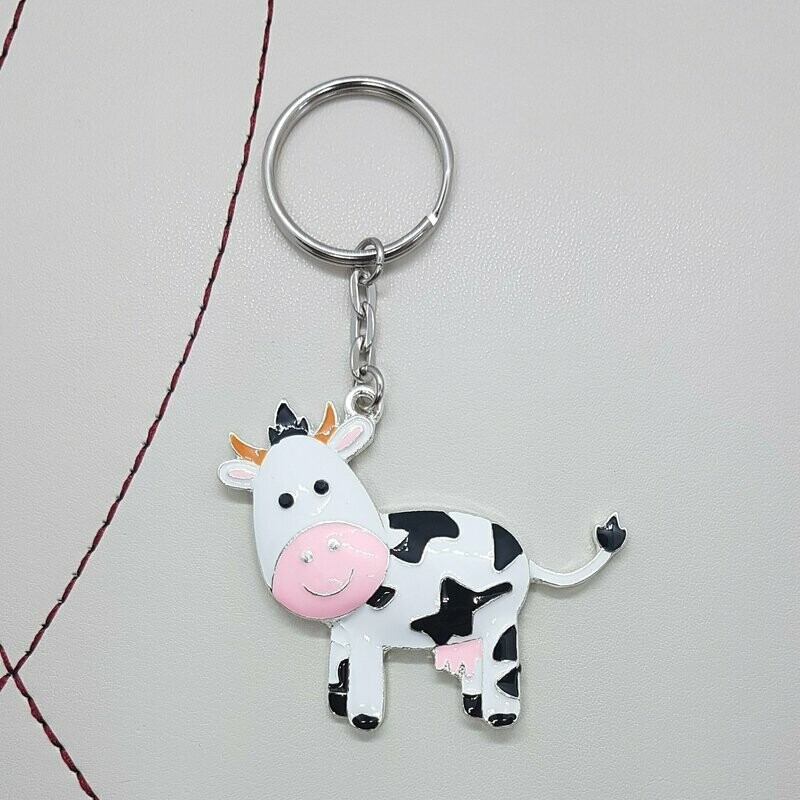 Cow Enamel Keyring