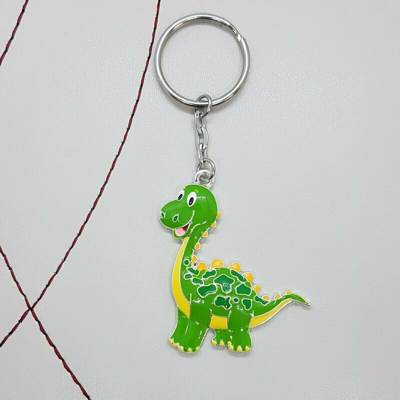 Dinosaur Green Enamel Keyring