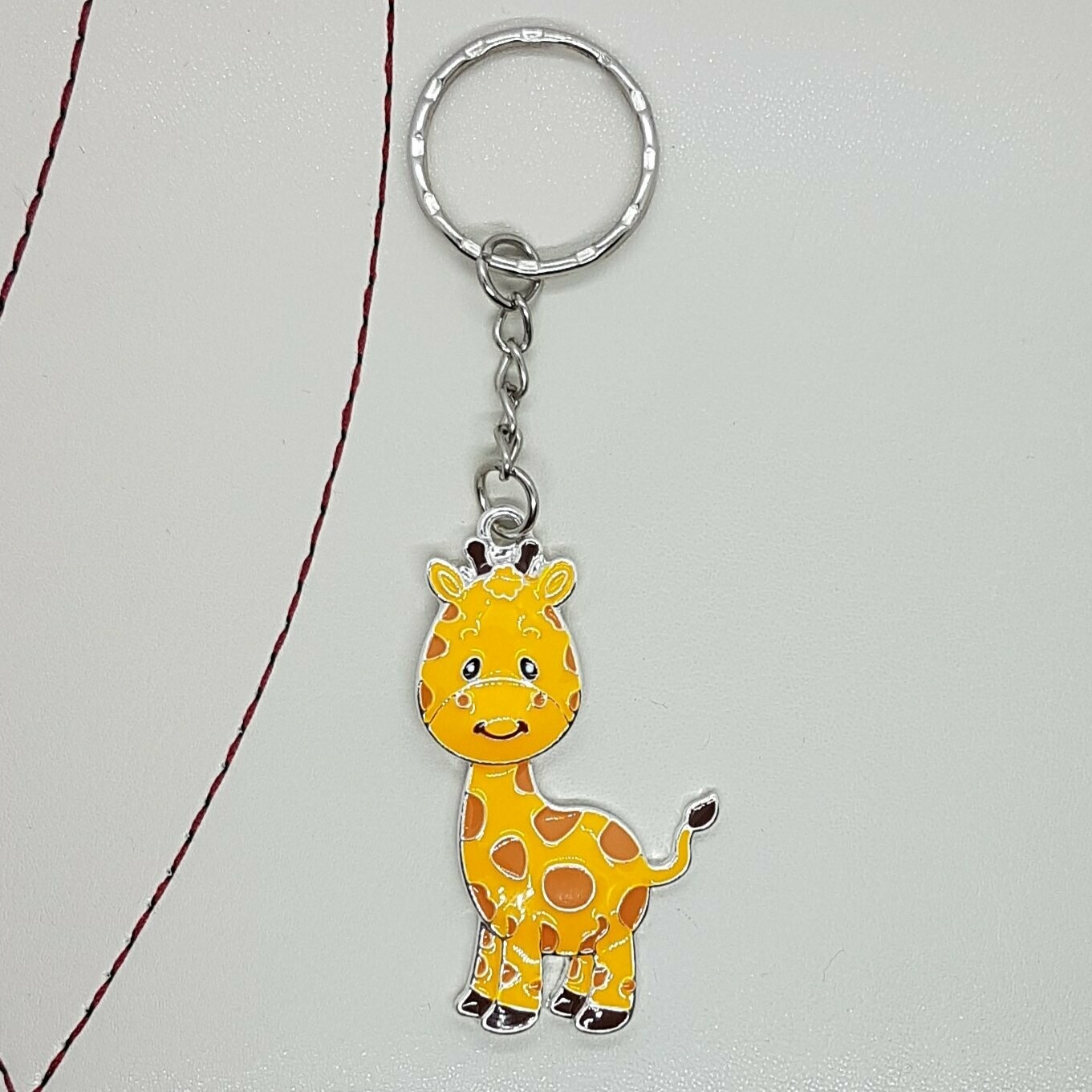 Giraffe Enamel Keyring