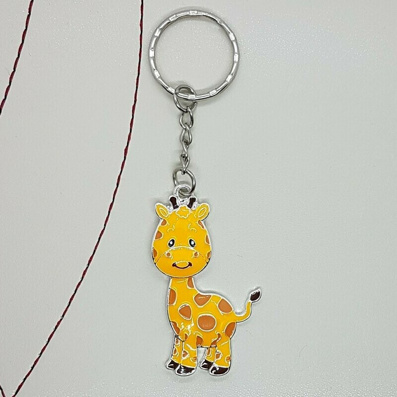 Giraffe Enamel Keyring