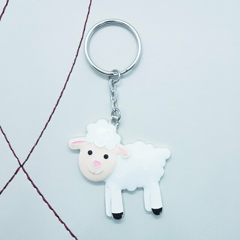 Sheep Enamel Keyring
