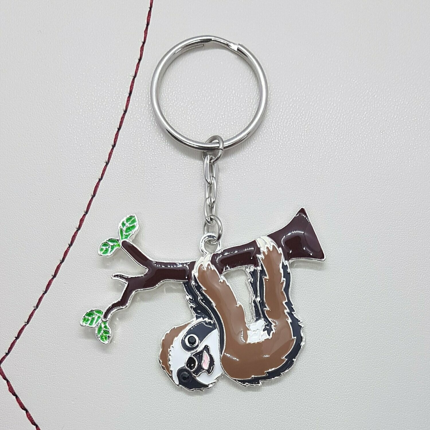 Sloth Enamel Keyring