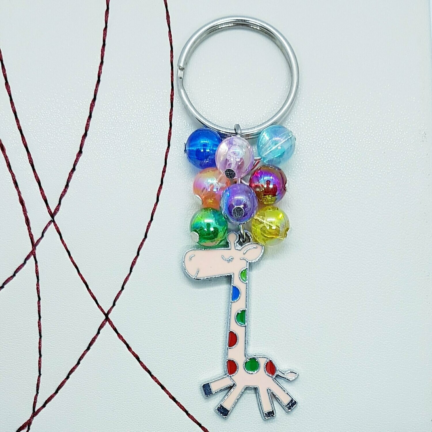 Giraffe Beaded Keyring