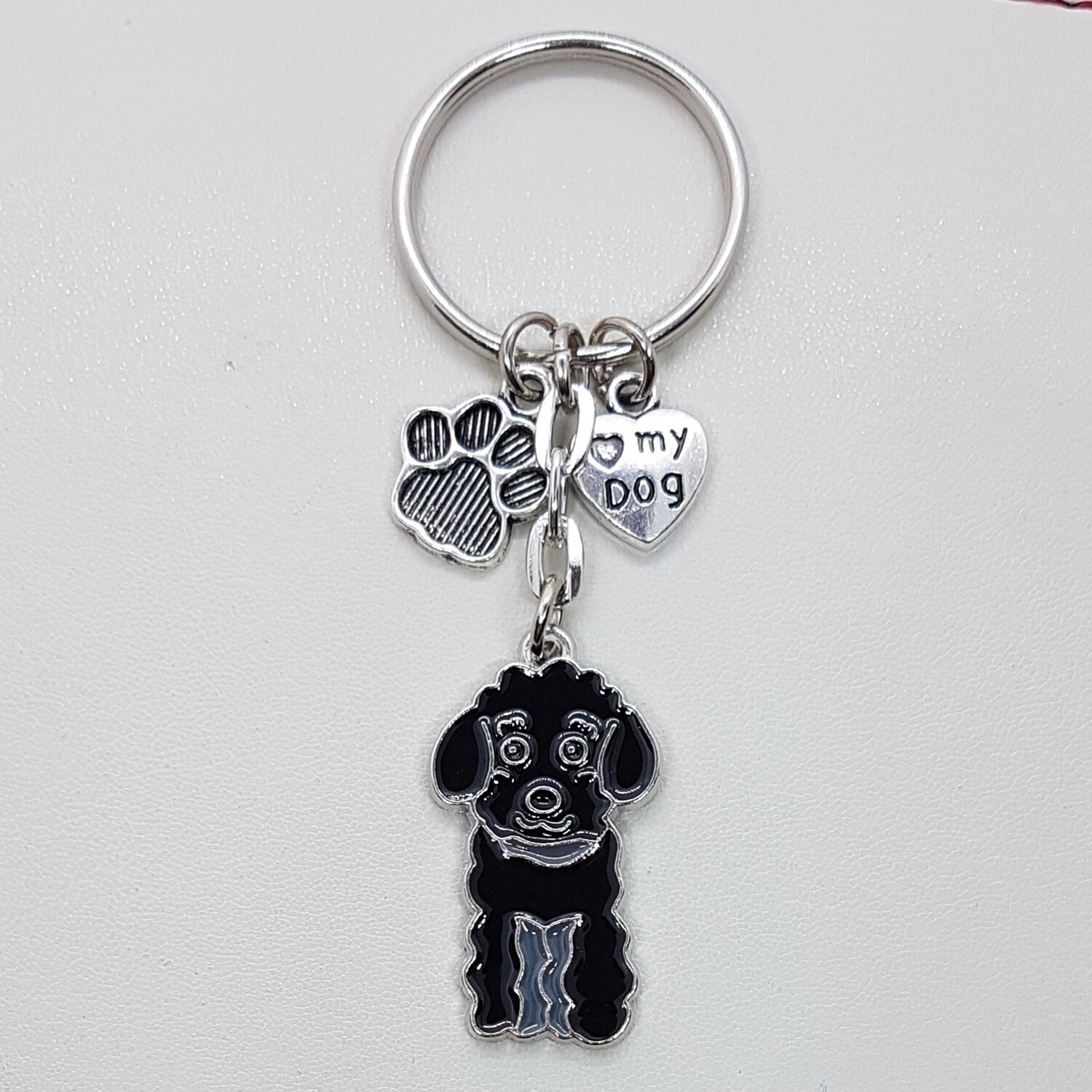 Cockapoo dog Keyring Black