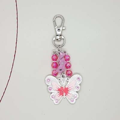 Butterfly Bag Charm Pink