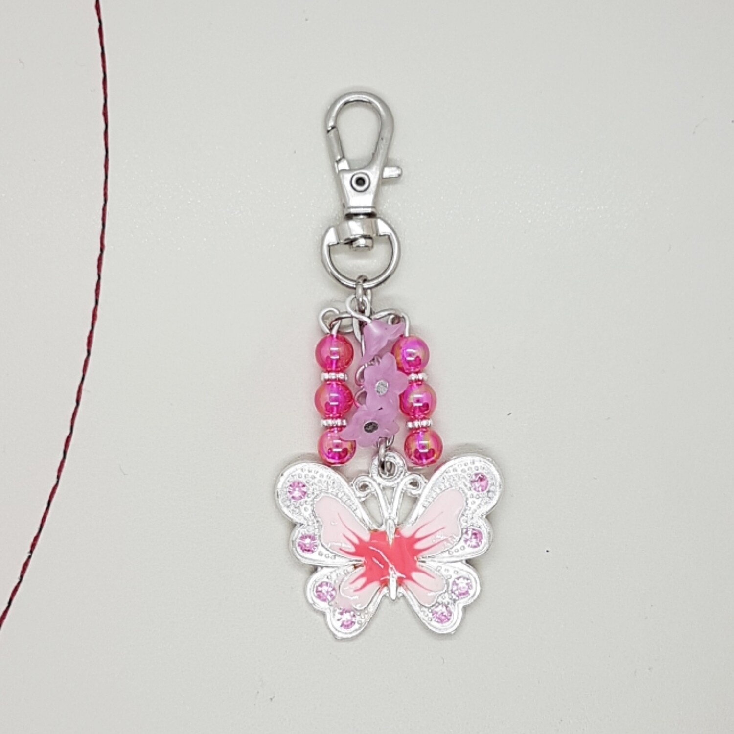 Butterfly Bag Charm Pink